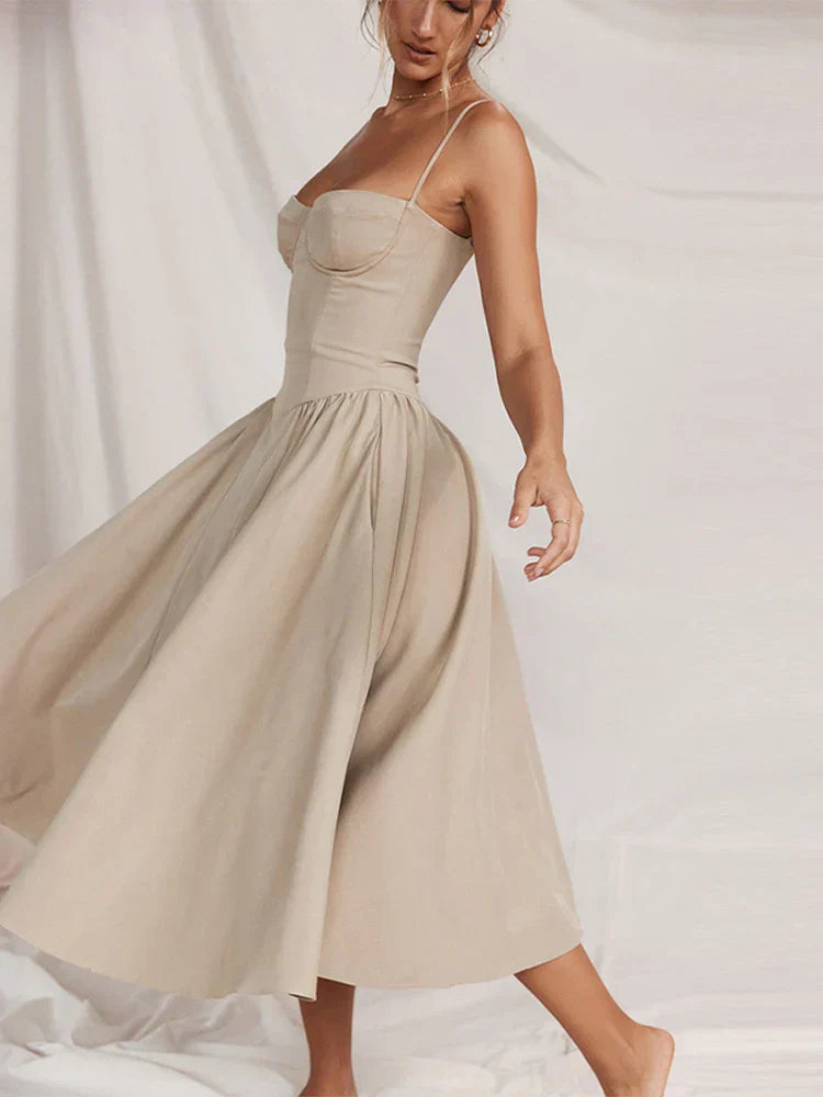 Sleeveless Corset Fit Midi Dress