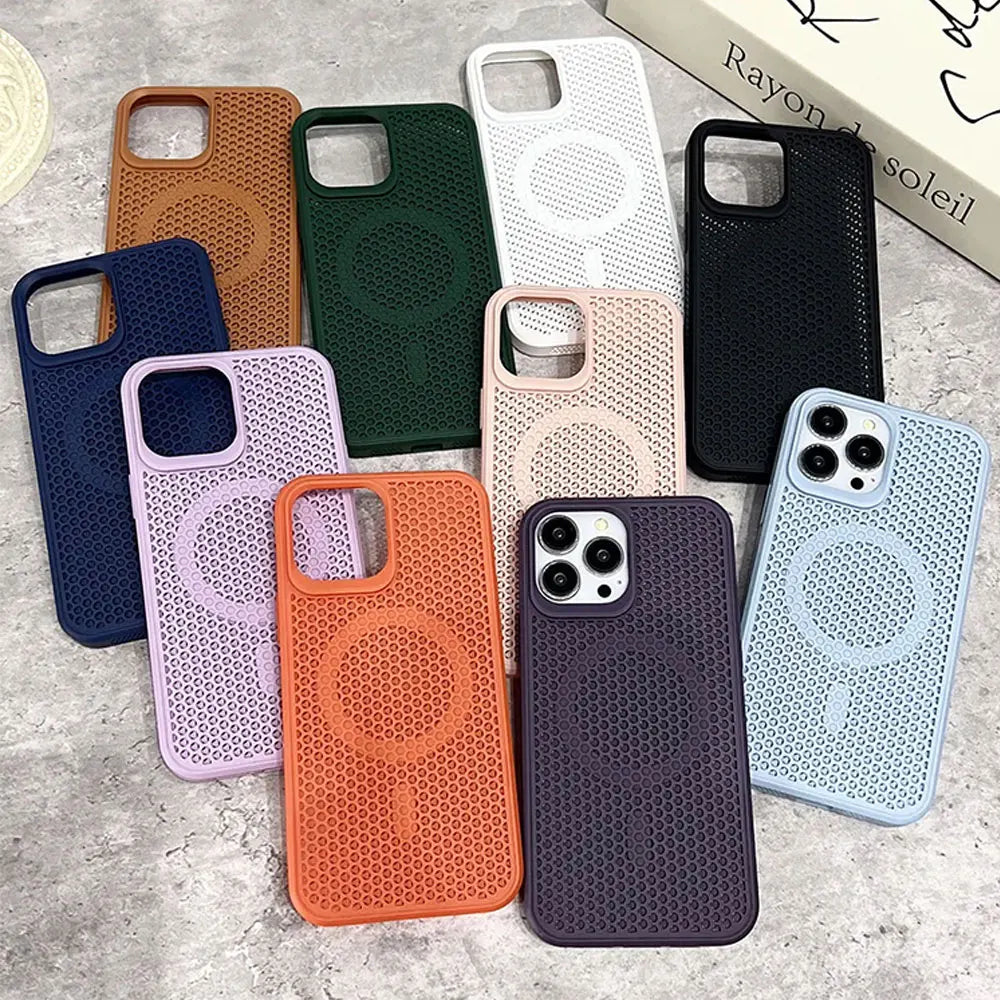 Honeycomb Matrix Cooling Magnetic Phone Case For iPhone