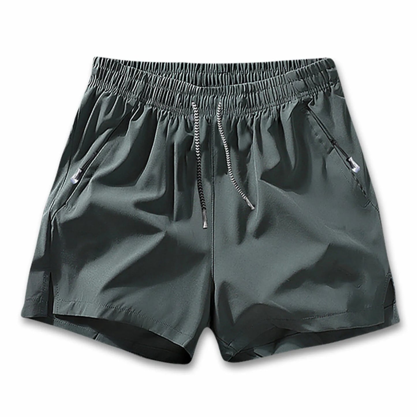 Men's Workout Athletic Shorts Lightweight Moisture Wicking 3" Running Shorts with Zipper Pockets Gym Beach