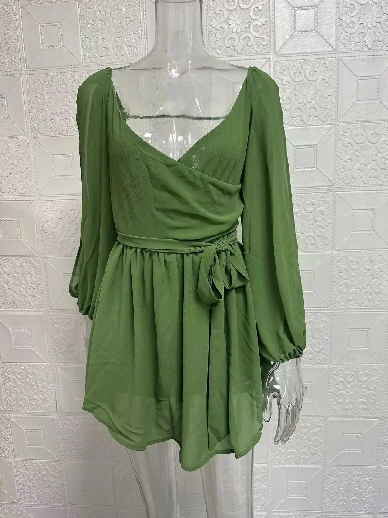 V-neck off-the-shoulder Dress