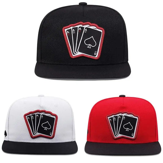 Poker Plaque SnapBack Cap - Black/Red/White