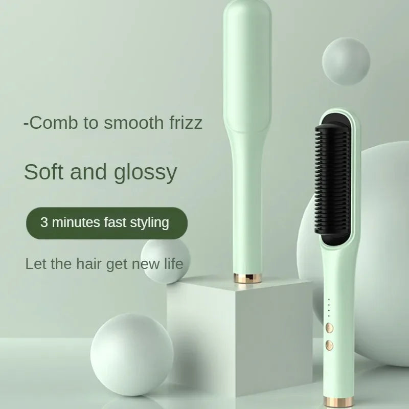 Pro Steam Straightener Brush-Ultimate Hair Hydration and 3X Faster Straightening