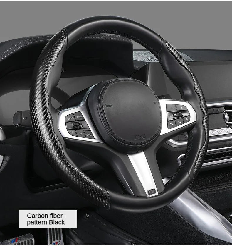 Car Carbon Fiber Steering Wheel Cover（2PCS）