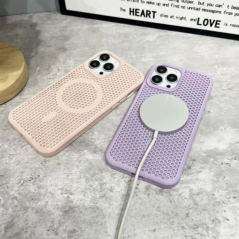 Honeycomb Matrix Cooling Magnetic Phone Case For iPhone