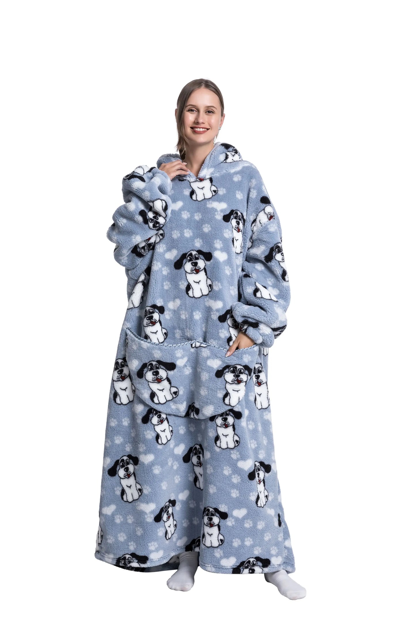 Cute Cartoon Print Hoodie Blanket
