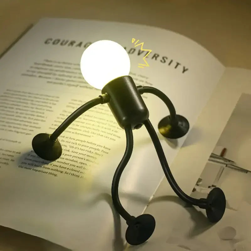Changeable Shape Funny Sportsman Night Light Cute Creative Mini Cartoon Portable Bulb Suction Cup Lights Bendable Desk Lamp for Tabletop Shelves Decor Decompression Ornaments