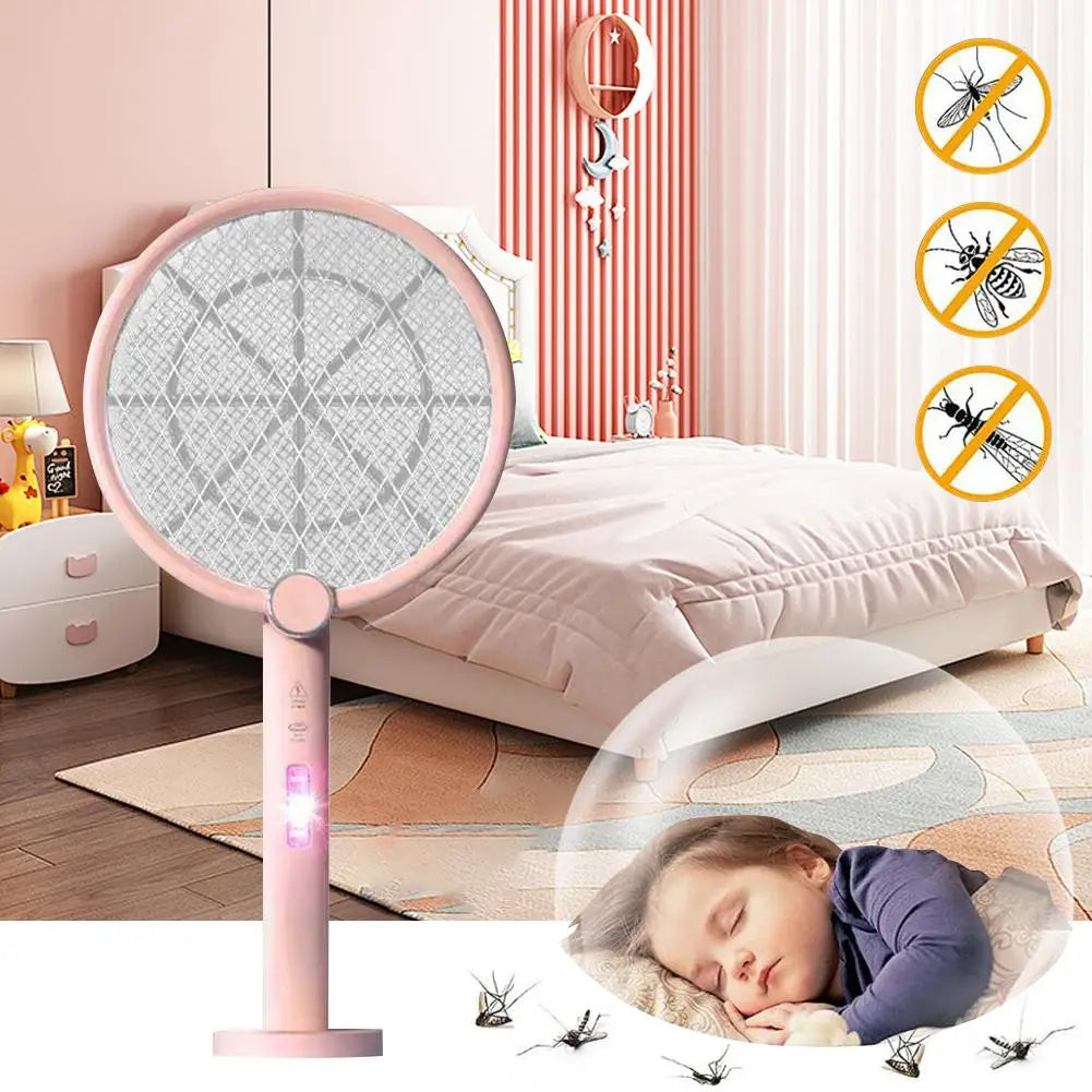 Household collapsible rechargeable two-in-one powerful electric mosquito swatters