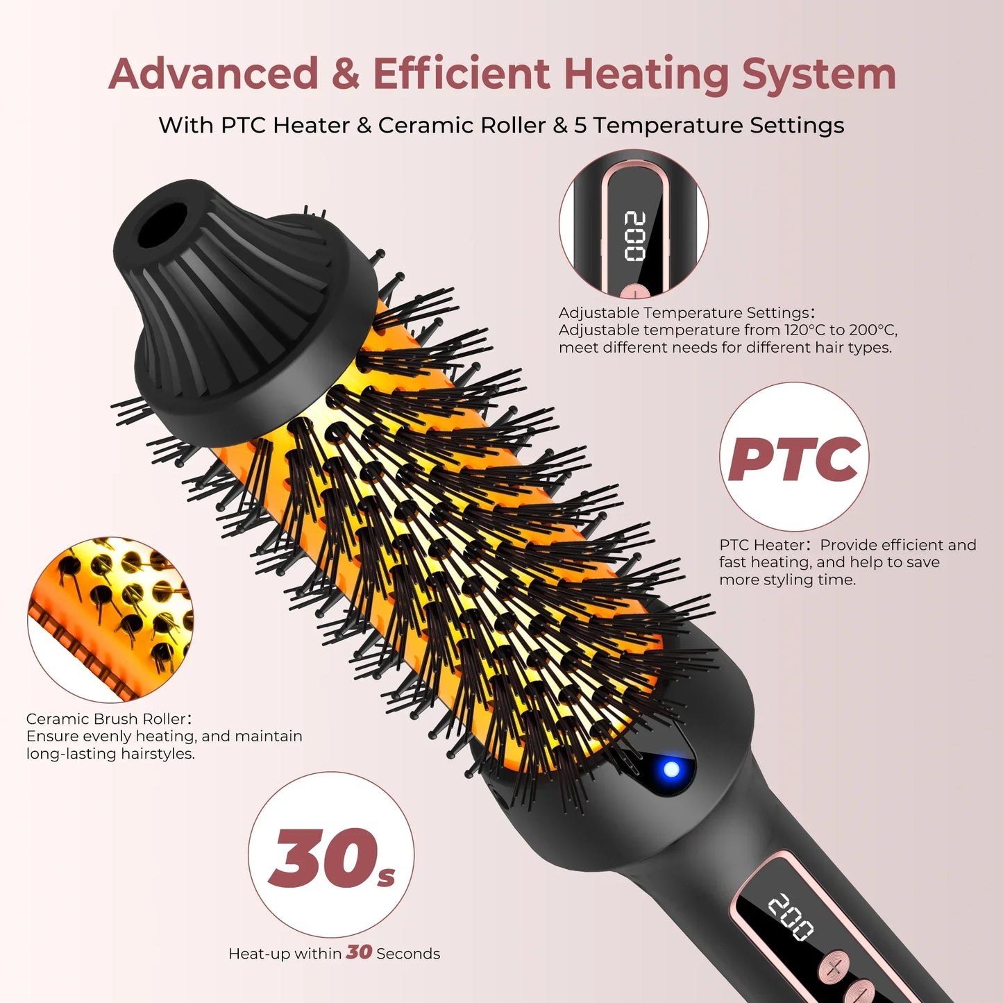 3-in-1 Negative Ion Thermal Brush