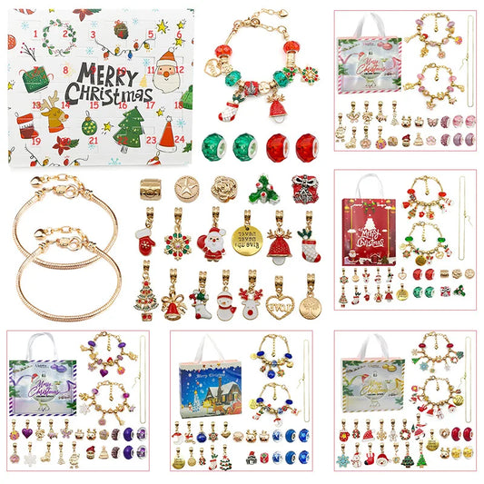 DIY 24 Days Christmas Countdown Calendar Bracelets Set