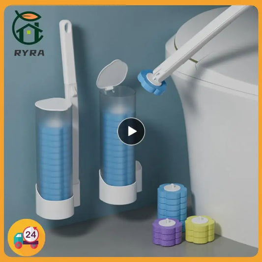 Disposable Replacement Brush Head Toilet Brush Set