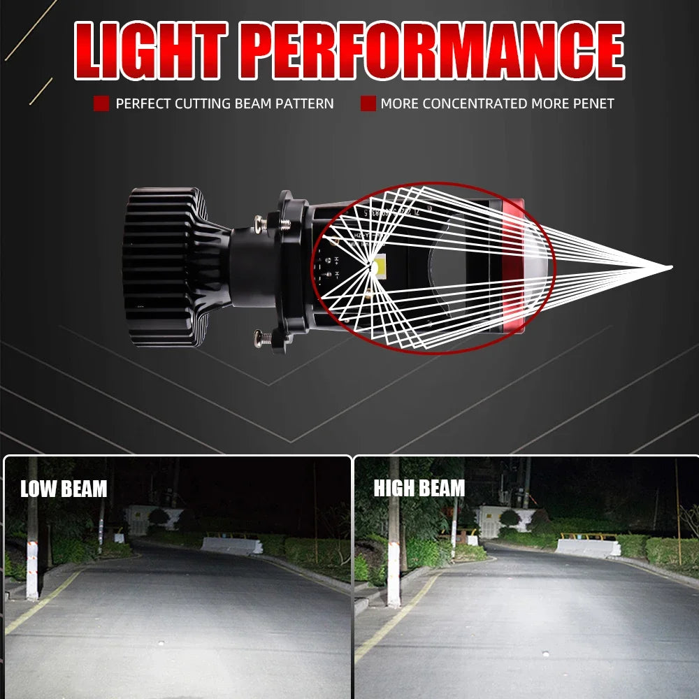 Y7D H4 LED Headlight Canbus Car Light 6500K 90W 18000LM Conversion Kit High/Low Beam
