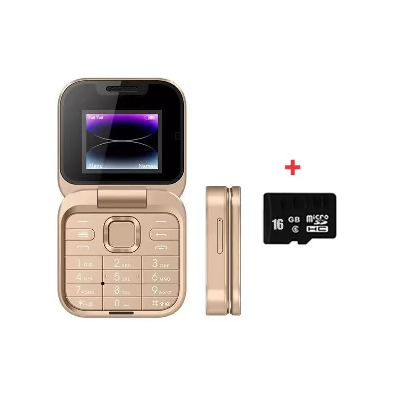 Mini Flip Mobile Phone 2 SIM Card Small Display Foldable Cell Phone 1