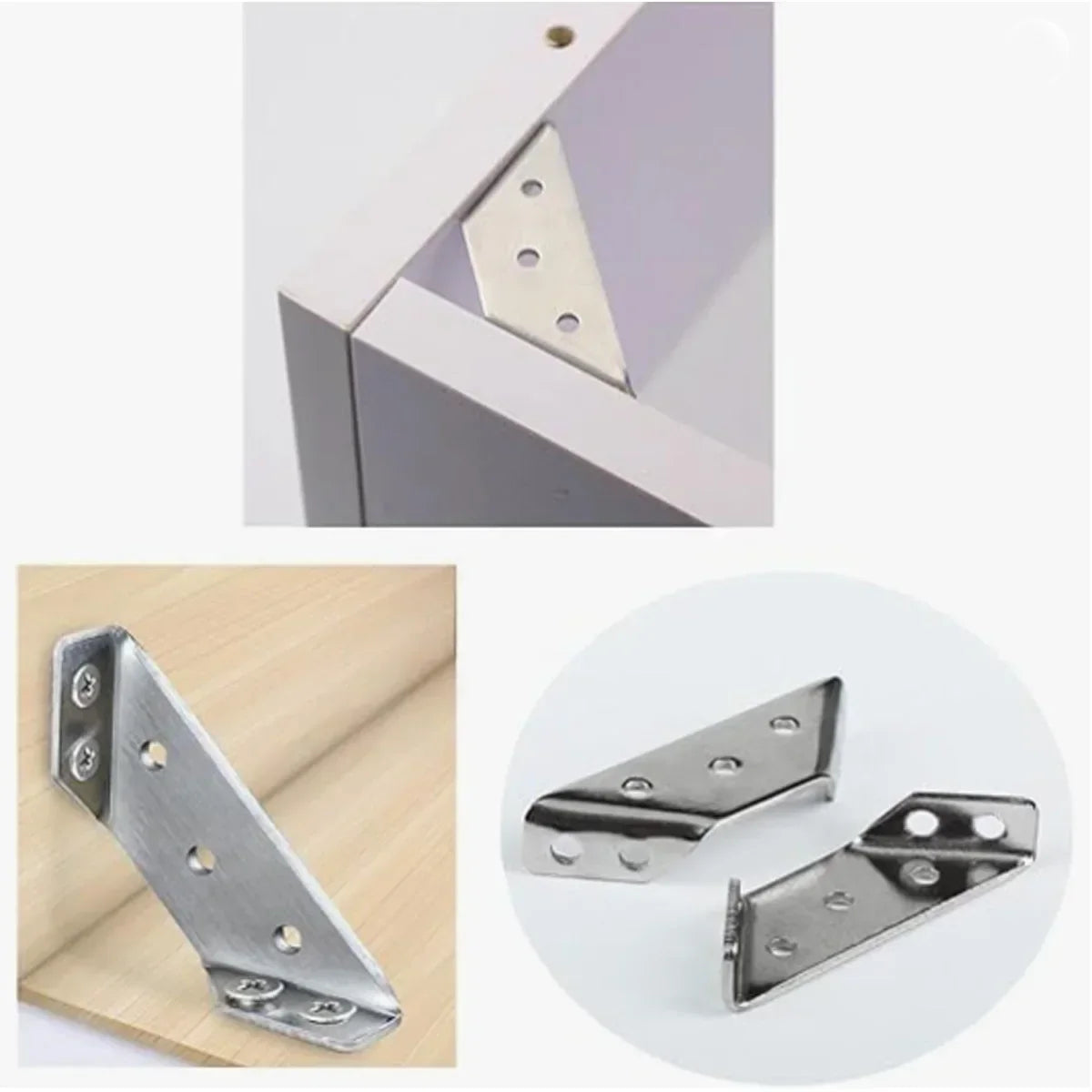 Universal Stainless Steel Furniture Corner Connector（With screws）