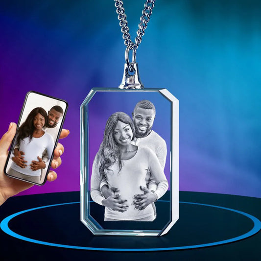 For Memorial - I Will Carry You With Me Until I See You Again Transparent Photo Custom Necklace