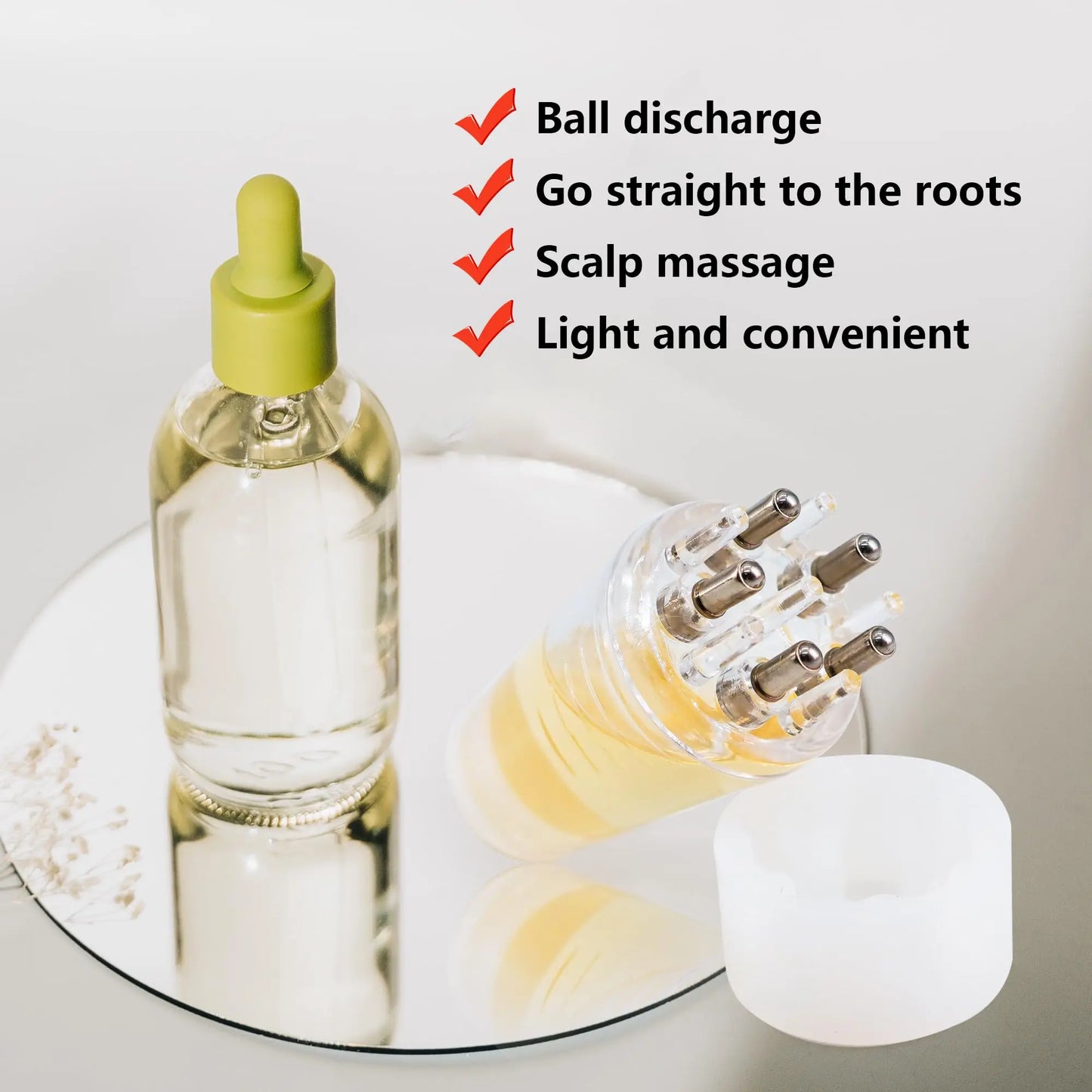 Hexagon Head Oil Applicator Comb Ball Massage Relaxation