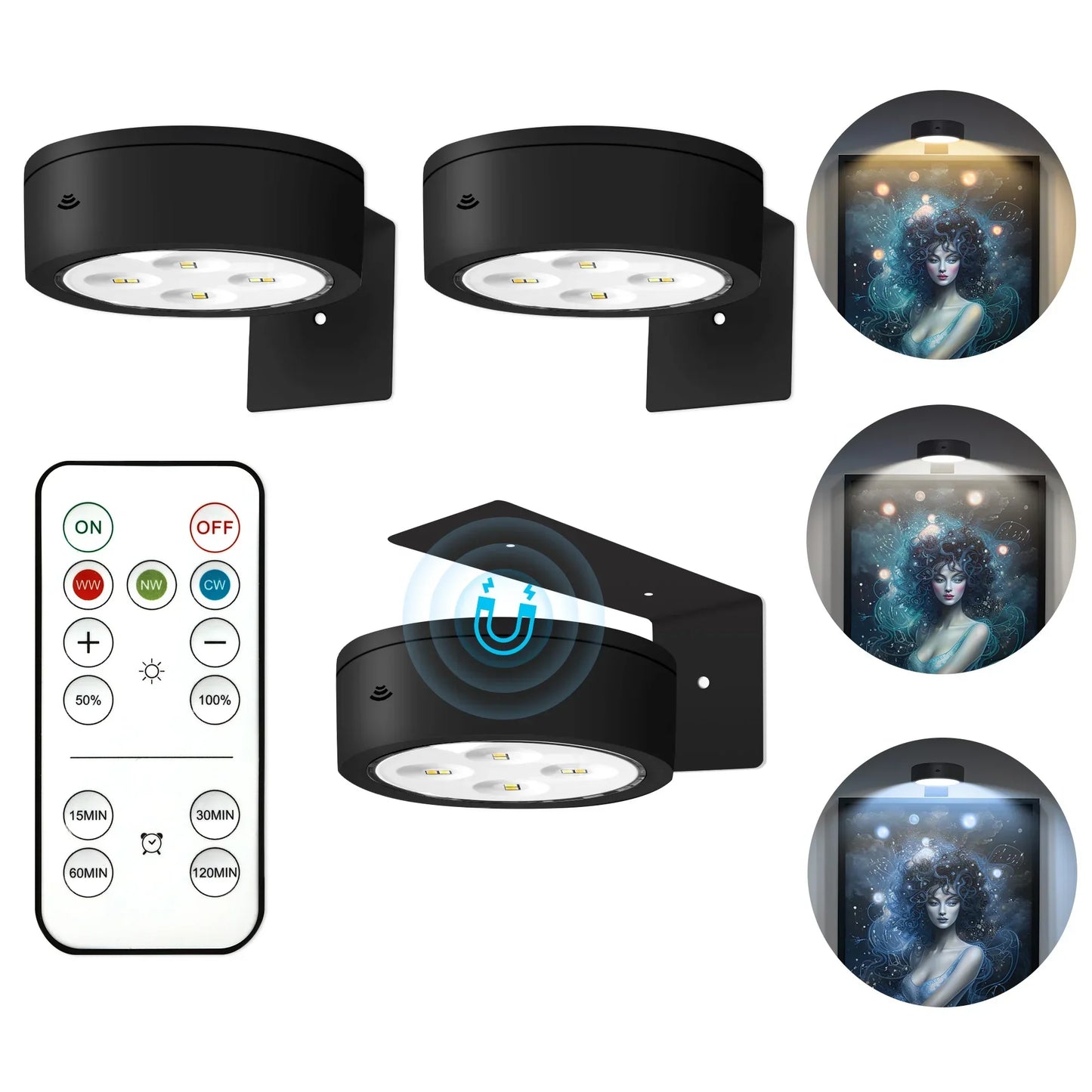 3PCS Magnetic Painting Light with 13 Lighting Modes