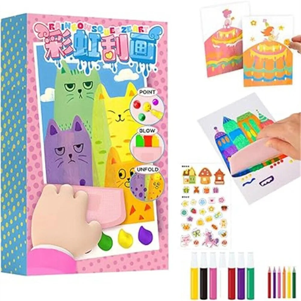 DIY Rainbow Scratch Painting