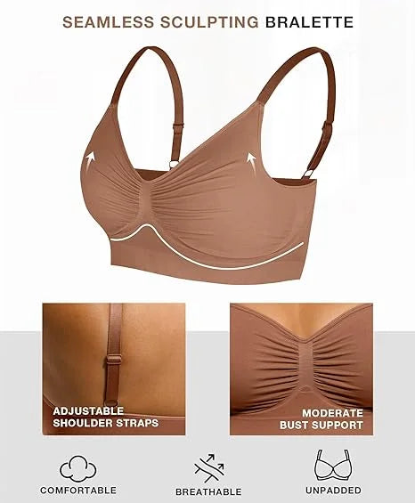 Women's Wireless Sculpt Bra Comfort Bralettes No Underwire Unlined Cami Bra