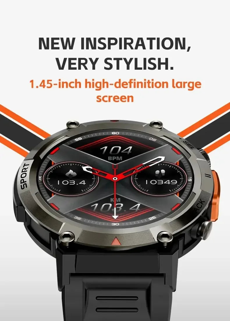 KE3 Full Touch Screen Health Monitor Clock With Flashlight Men SmartWatch For IOS Android