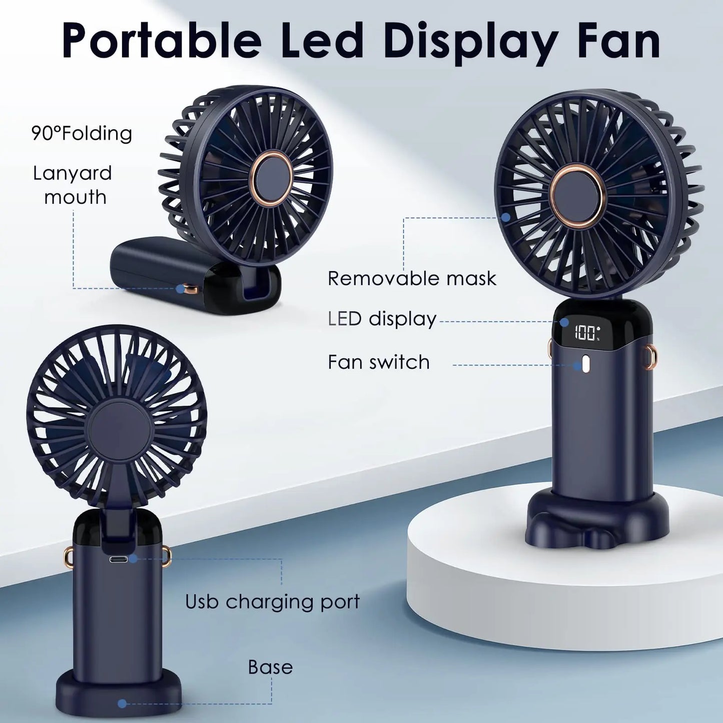 Foldable and Hangable Portable Rechargeable Mini Handheld Fan