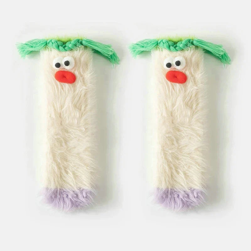 Warm Cozy Fluffy Cartoon Monster Socks