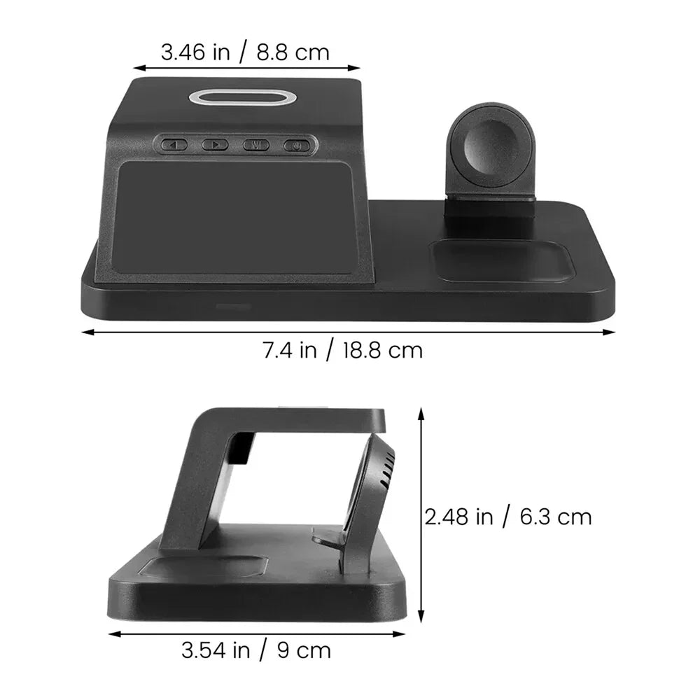 Charging Station with Clock, Wireless Charger（Fast Charging)⚡