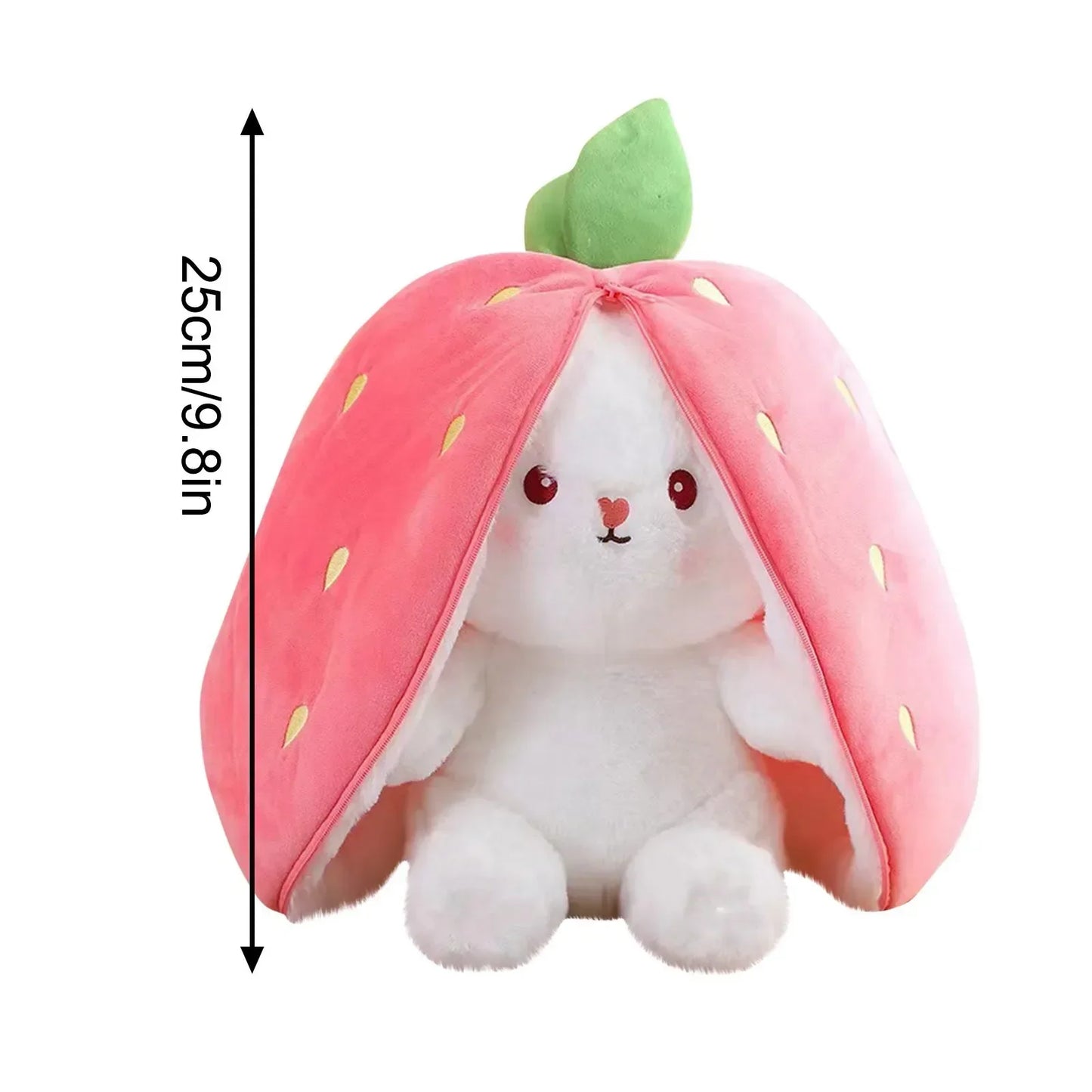 Strawberry Bunny Transformed into Little Rabbit Fruit Doll Plush Toy