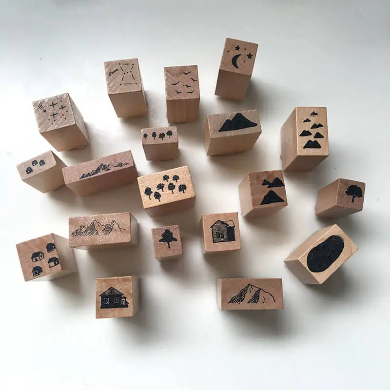 Handmade Map Making Stamp Kit (19 Pcs)
