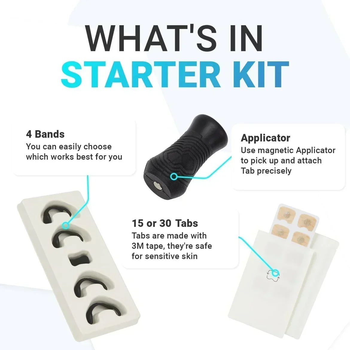 60Pcs Nasal Strips Breathing Dilators Magnetic Starter Kits