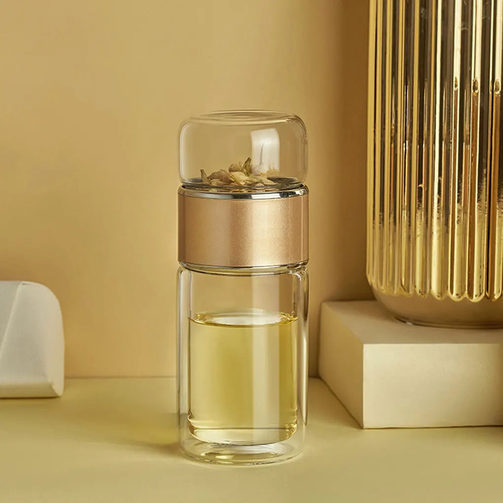 Double-layer Thickened Tea and Water Separation Glass