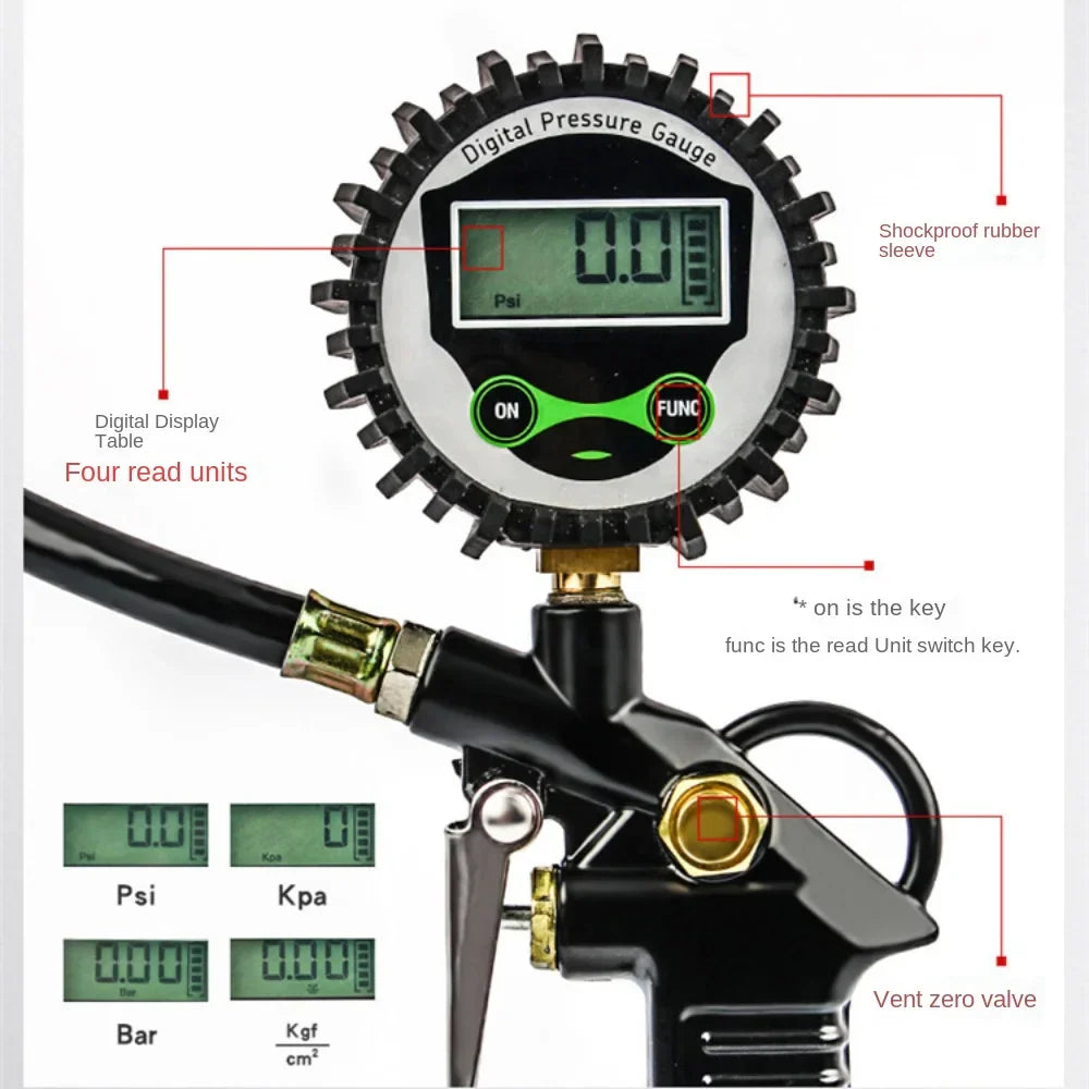 🚗 USA Digital Tire Inflator with Pressure Gauge(Factory straight hair)