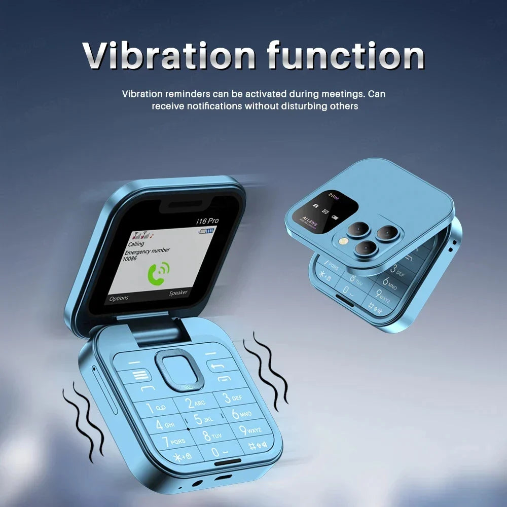 Mini Flip Mobile Phone 2 SIM Card Small Display Foldable Cell Phone 1