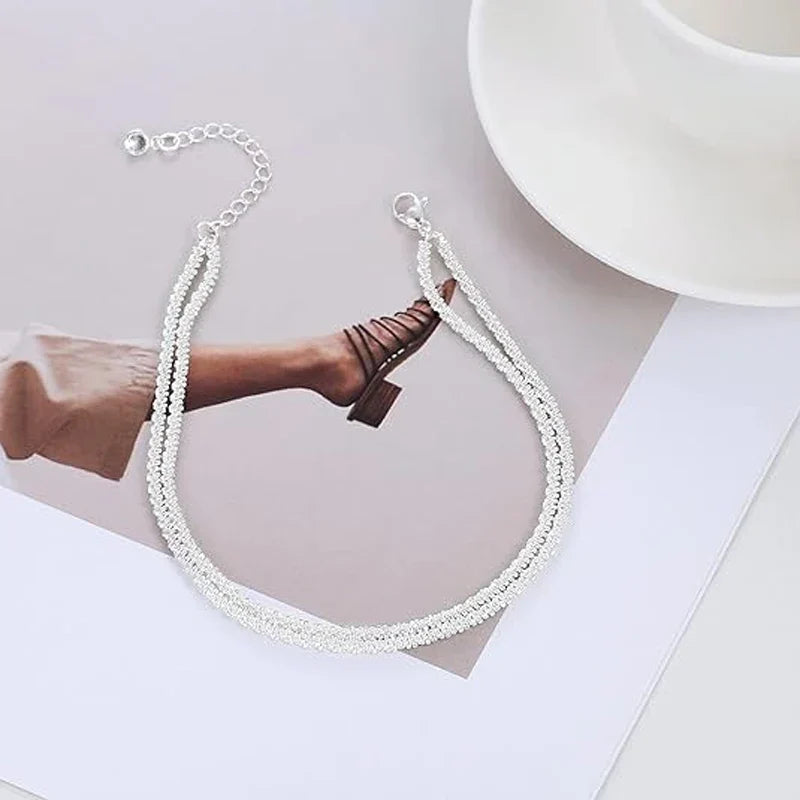 Dainty Layered Waterproof Anklet For Women