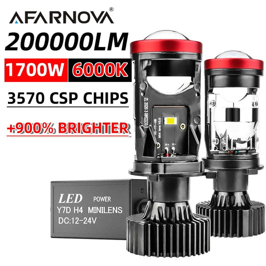Y7D H4 LED Headlight Canbus Car Light 6500K 90W 18000LM Conversion Kit High/Low Beam