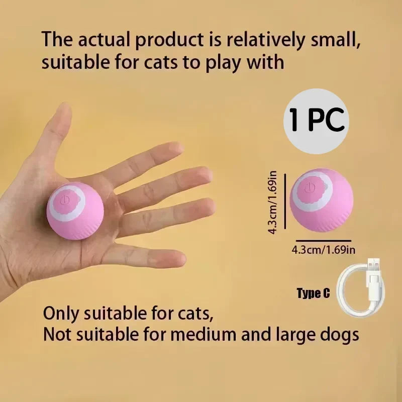 Speedy Tail 2.0 - Interactive Electric Rolling Ball with Teasing Tail – Smart Cat Toy for Indoor & Outdoor Fun
