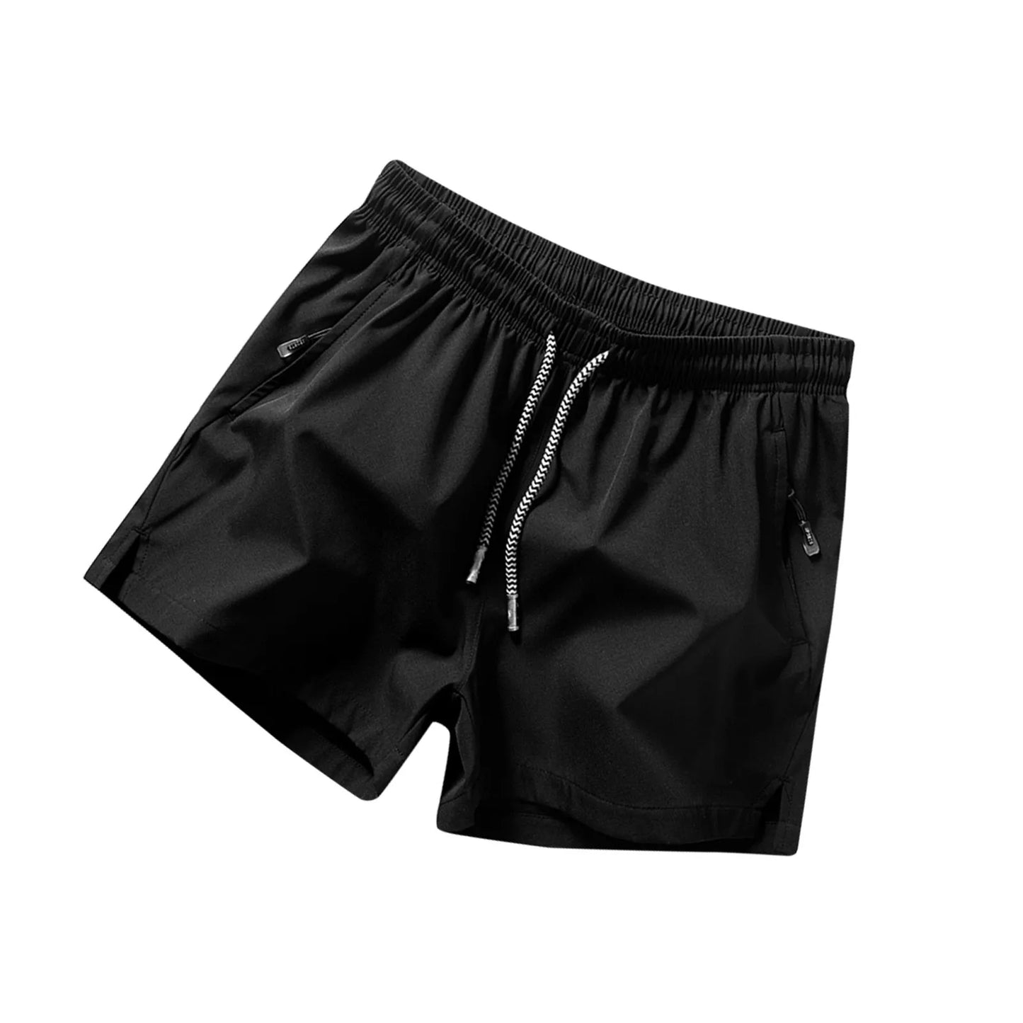 Men's Workout Athletic Shorts Lightweight Moisture Wicking 3" Running Shorts with Zipper Pockets Gym Beach