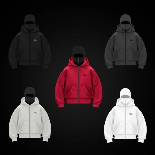 Trends Double layer hooded sweatshirt Mask Hoodie