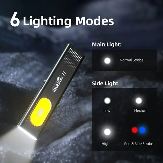 WARSUN Compact Multi-Mode Pocket LED Flashlight