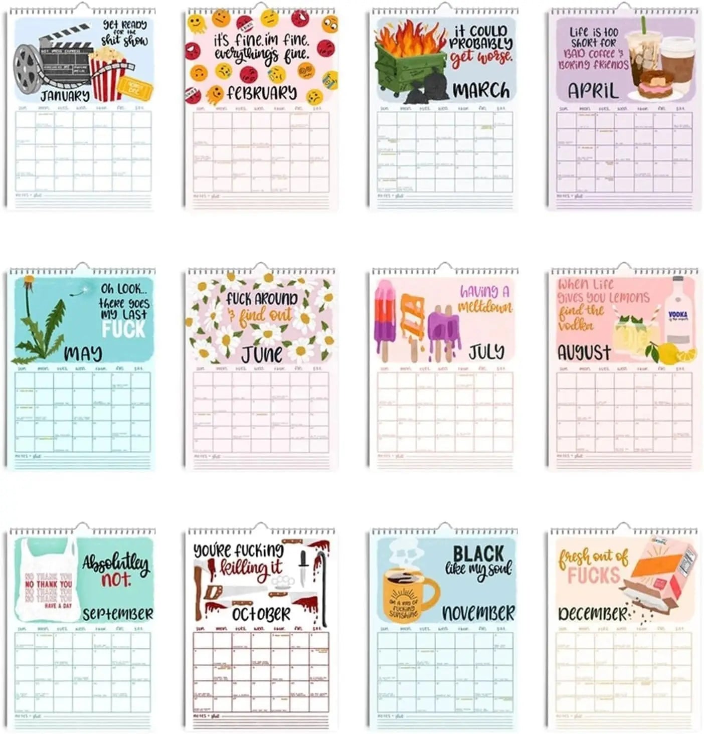 HERE WE FUCKING GO AGAIN 2025 CALENDAR