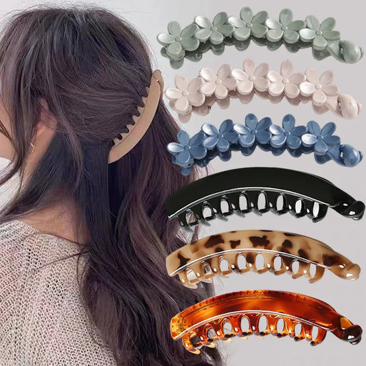 (2 PCS) Large Banana Hair Clips Non-slip Ponytail Holder Clip for Women and Girls