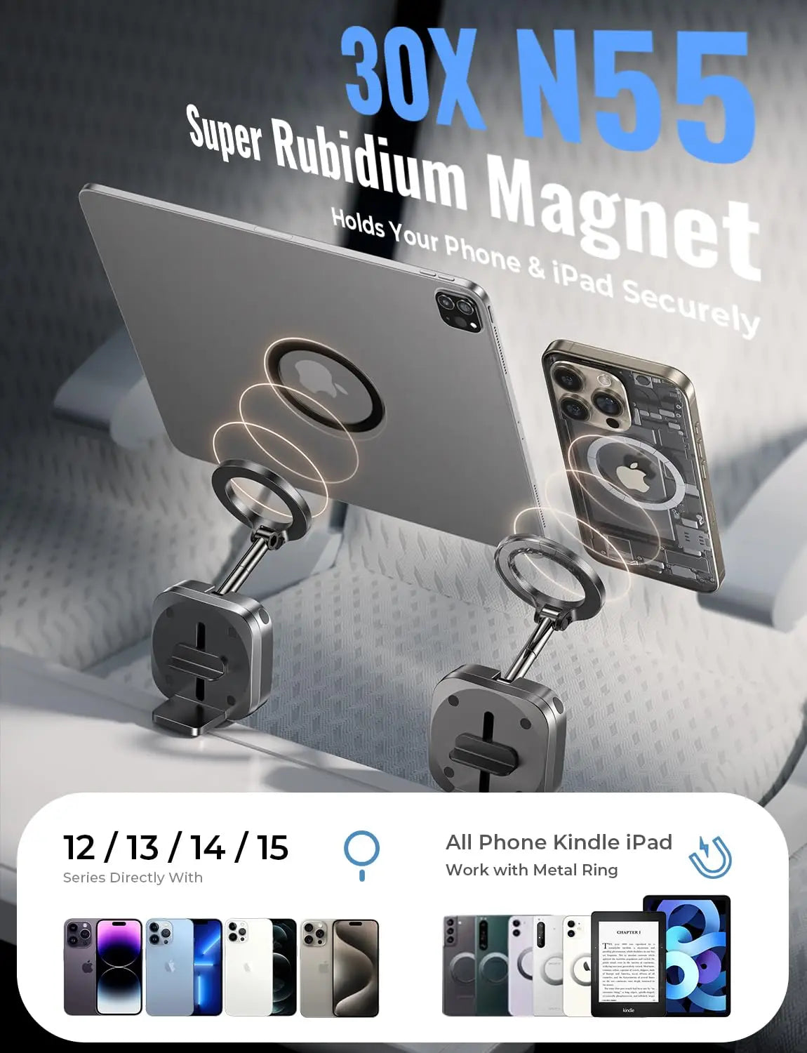 Foldable Extendable Rotating Travel Magnetic Phone Stand