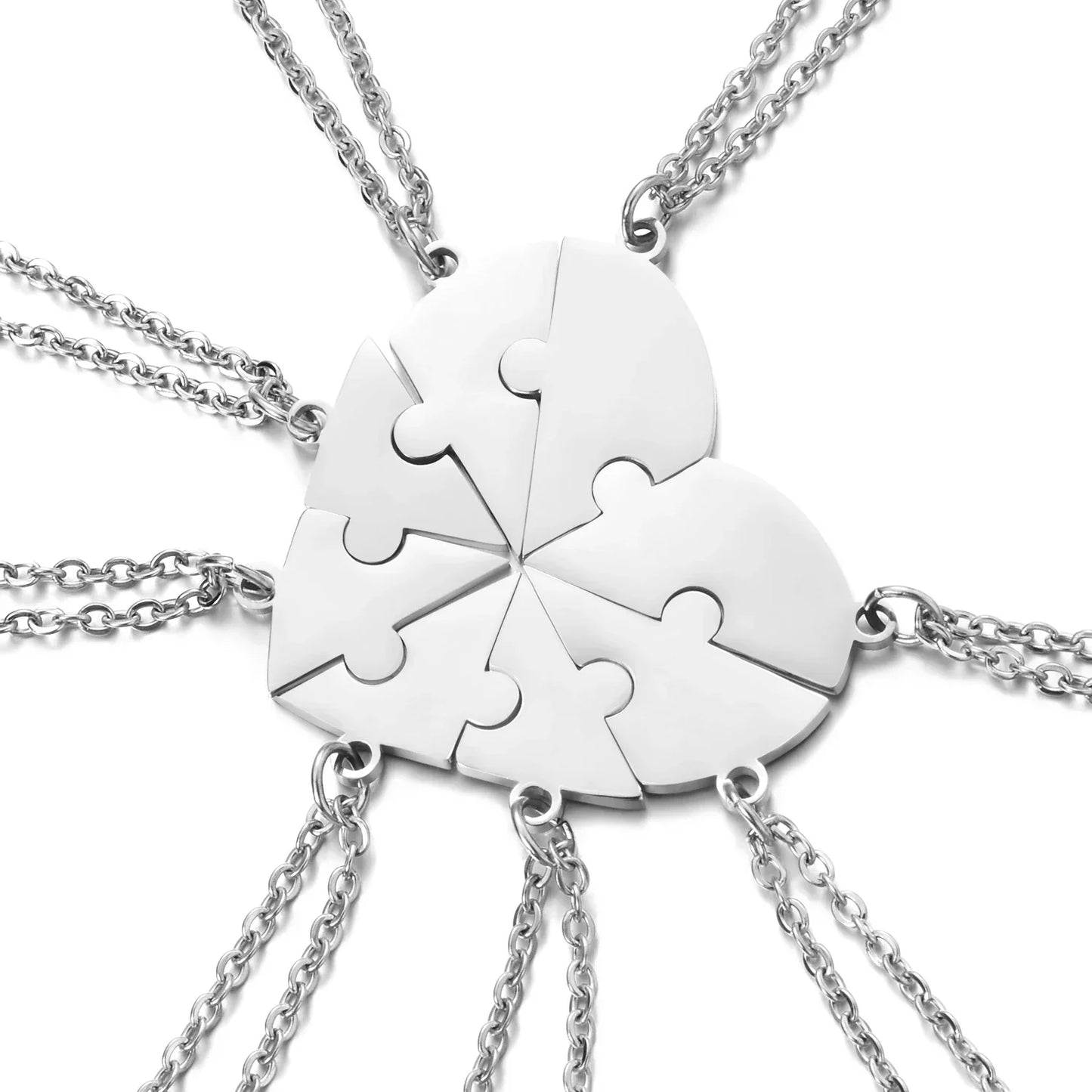Friendship Puzzle Hearts -Personalized Heart pendant puzzle necklace, Gift For Friend/Family