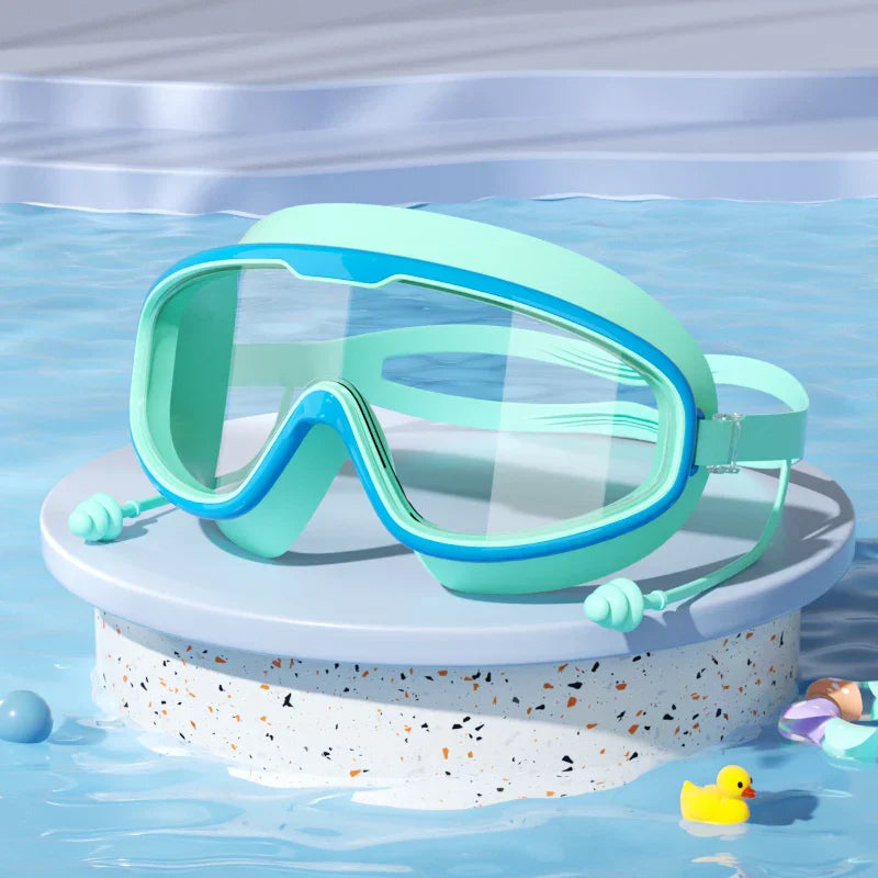 HD children's large frame waterproof and anti-fog swimming goggles
