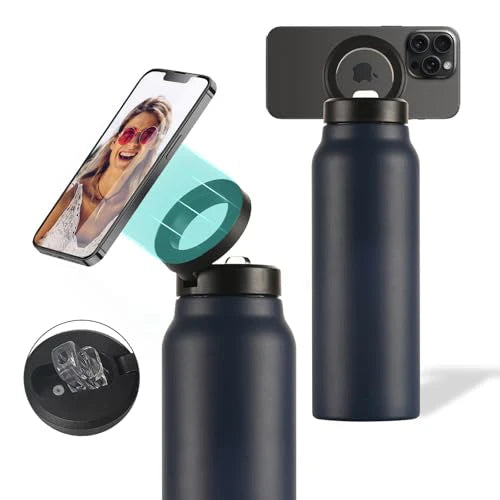 Stainless Steel Water Bottle with Magnetic Phone Holder