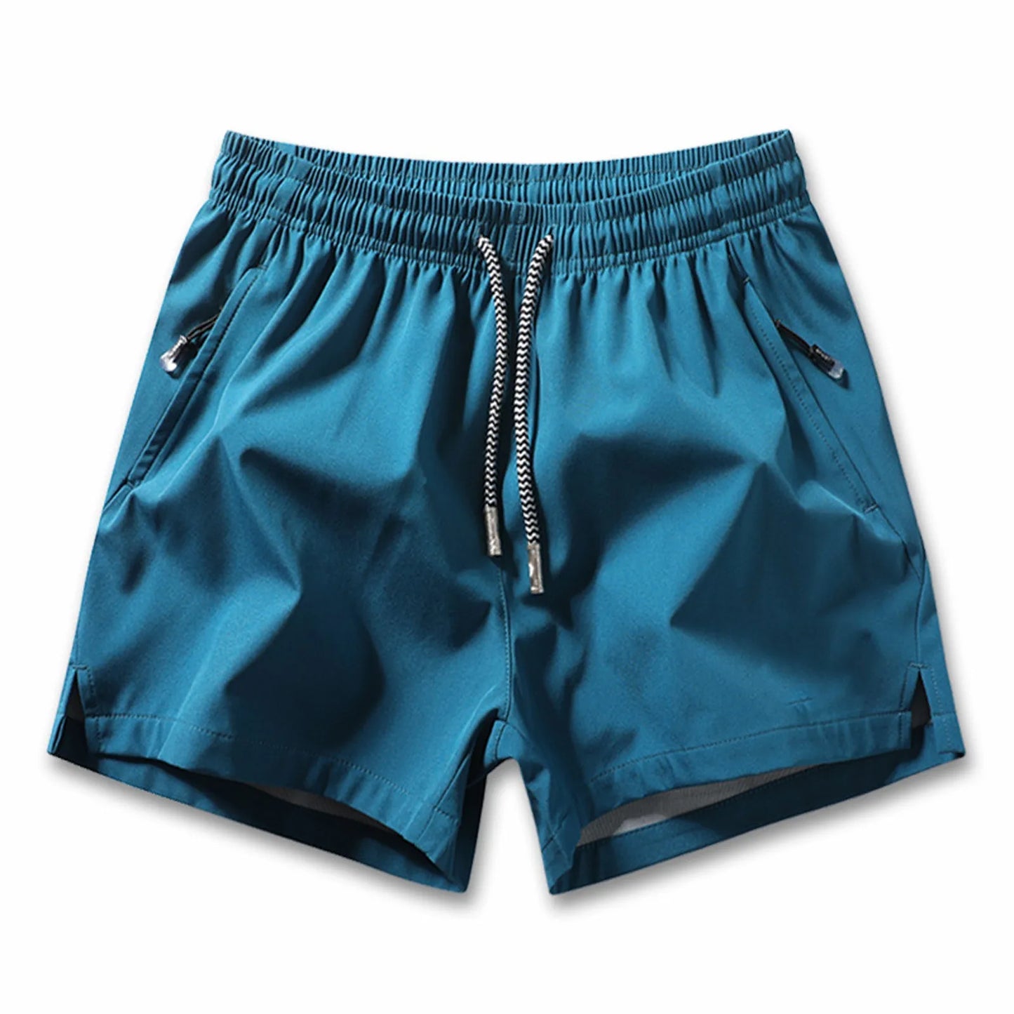 Men's Workout Athletic Shorts Lightweight Moisture Wicking 3" Running Shorts with Zipper Pockets Gym Beach