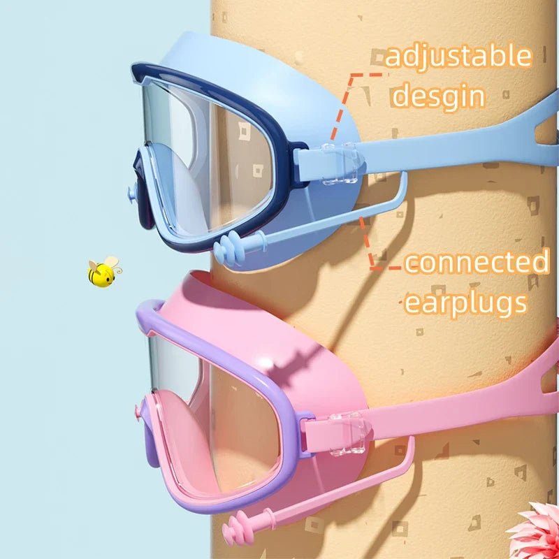 HD children's large frame waterproof and anti-fog swimming goggles