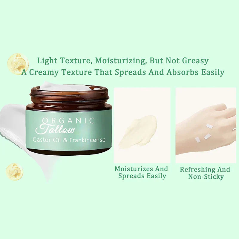 Whipped Tallow Balm with Castor Oil & Frankincense for Natural Skincare & Moisturizing