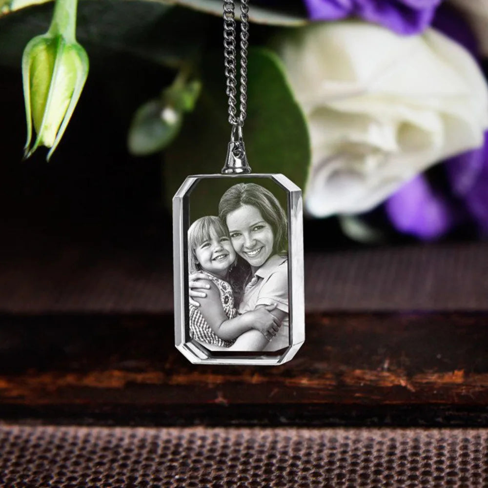 For Memorial - I Will Carry You With Me Until I See You Again Transparent Photo Custom Necklace