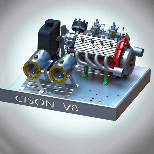 💪COOL💪CISON Gasoline OHV V8 Small-block Engine Model Kits 4-Stroke 44cc Water-Cooled 1/6