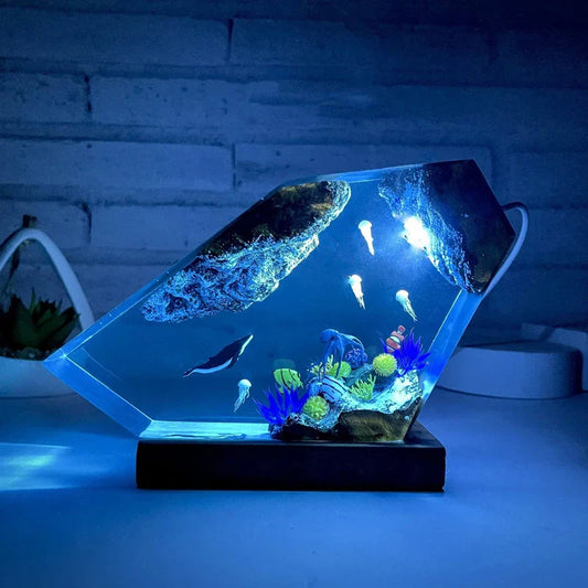 Orca, Turtles and Ray Resin Night Light